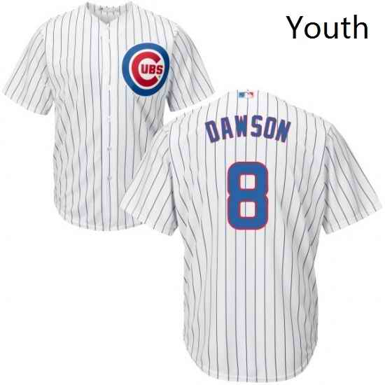 Youth Majestic Chicago Cubs 8 Andre Dawson Authentic White Home Cool Base MLB Jersey